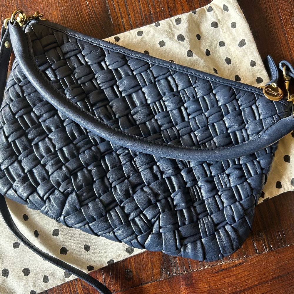 Clare V Petit Moyen Bright Navy Puffy Woven